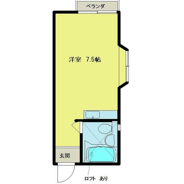 フジハイツ(ワンルーム/2階)の間取り写真