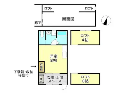 アトレ高町(ワンルーム/2階)の間取り写真