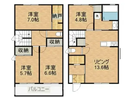 FRIEDENC棟(4LDK/1階)の間取り写真