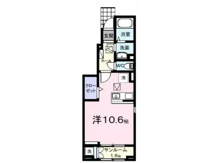 ファイアブルーム大森(ワンルーム/1階)の間取り写真