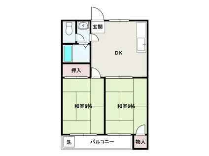 カトレヤマンション(2DK/3階)の間取り写真