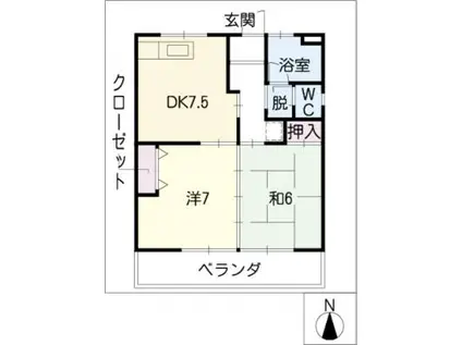 池田ハイツ(2DK/1階)の間取り写真
