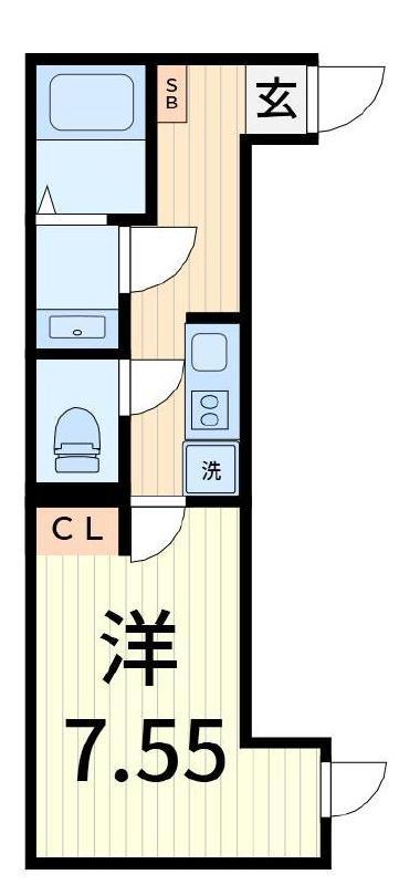 カインドネス亀有II(1K/2階)の間取り写真