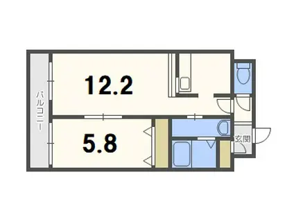 サンコート北7条 弐番館(1LDK/1階)の間取り写真