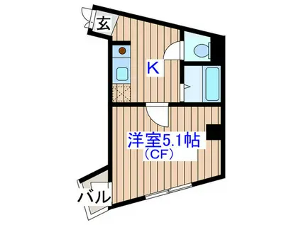 八乙女深松マンション(1K/4階)の間取り写真