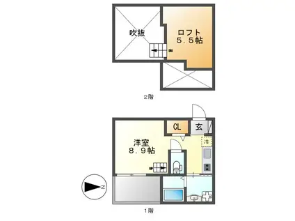 ADONIS(1K/1階)の間取り写真