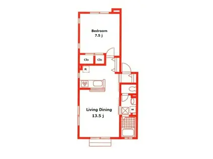 フォレスタ横浜(1LDK/2階)の間取り写真