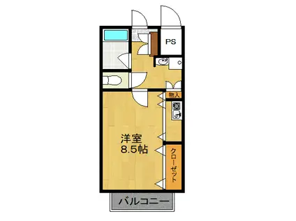 浅利スカイコート(ワンルーム/1階)の間取り写真