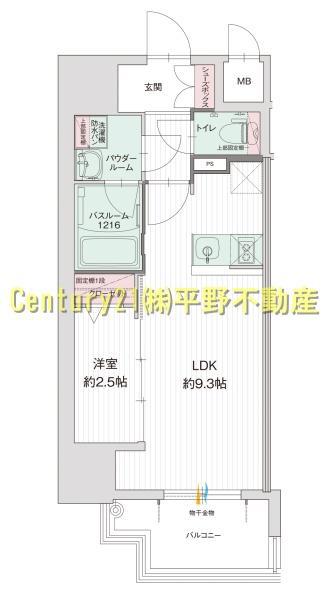 グランフォーレ久留米駅プレミア(1LDK/13階)の間取り写真
