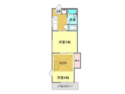 メゾンベール幕張(2K/2階)の間取り写真