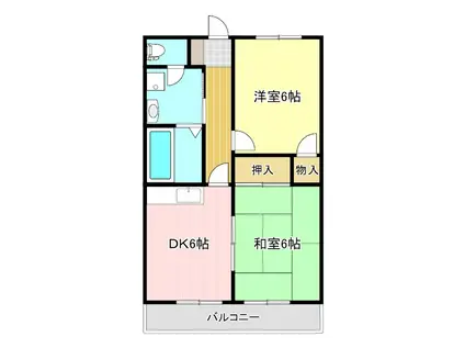 ポヌール半田(2DK/4階)の間取り写真