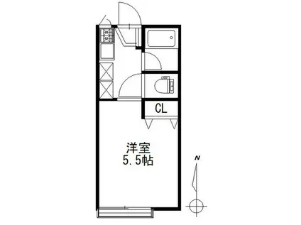 モンシャトー荻窪(1K/2階)の間取り写真
