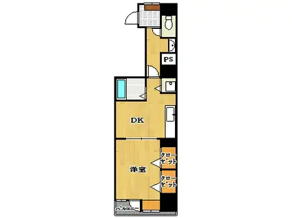 グランドステータス船橋本町(1DK/7階)の間取り写真