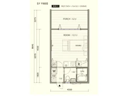 PARASOL APARTMENT A棟(ワンルーム/2階)の間取り写真