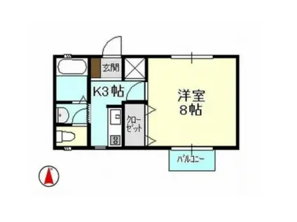 コーポサンガ(1K/2階)の間取り写真