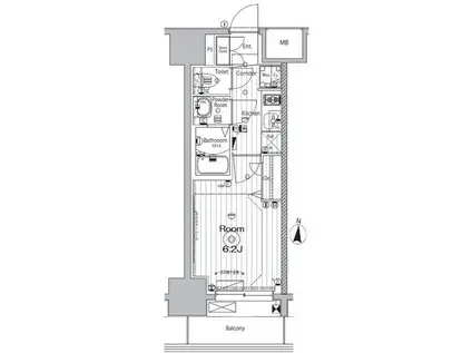 メイクス矢場町(1K/8階)の間取り写真