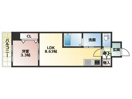 アーバンパーク新大阪(1LDK/10階)の間取り写真