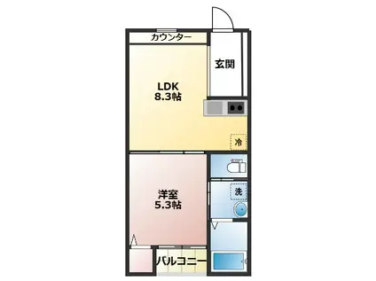 COSMO VILLA KASUKABE(1LDK/1階)の間取り写真