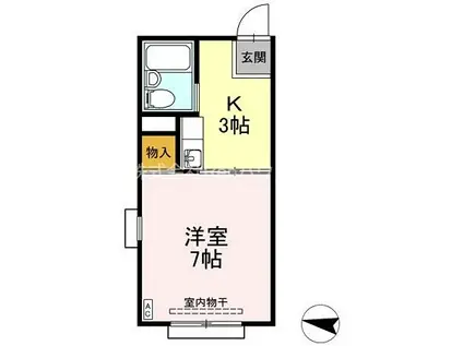 キャッスルハイツ(1K/1階)の間取り写真