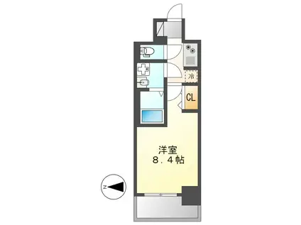 S-RESIDENCE山王(1K/3階)の間取り写真