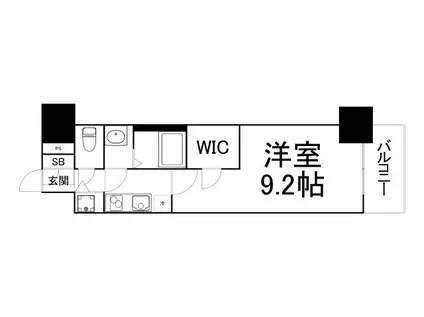 プレサンス江戸堀(1K/7階)の間取り写真