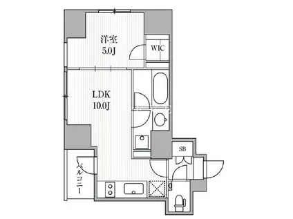ディームス大手町ノース(1LDK/10階)の間取り写真