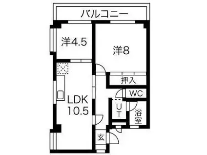 ハイツむすぶ(2LDK/2階)の間取り写真