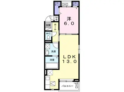 ARDOR(1LDK/3階)の間取り写真