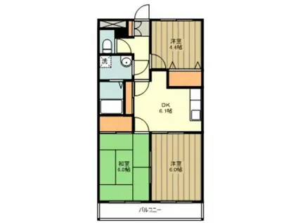 グランドメゾン福生(3DK/4階)の間取り写真