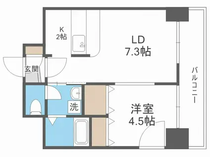 アーク菊水43(1LDK/9階)の間取り写真