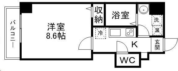 STUDIO原町(1K/5階)の間取り写真
