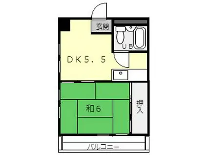 シルキーハイツ(1DK/3階)の間取り写真