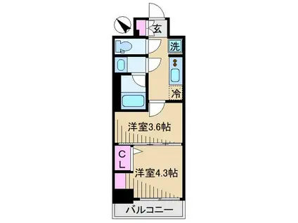 BPRレジデンス王子イースト(2K/11階)の間取り写真