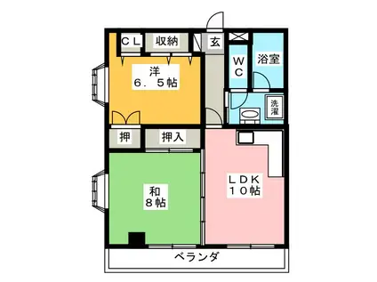 ファミール辻(2LDK/2階)の間取り写真