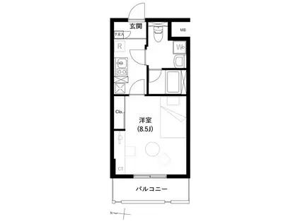 ACCESS湘南平塚(1K/4階)の間取り写真