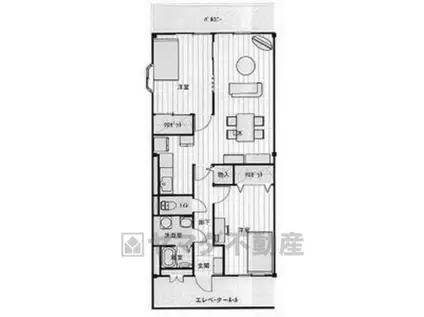 ヴァルトベルクⅡ(2LDK/3階)の間取り写真