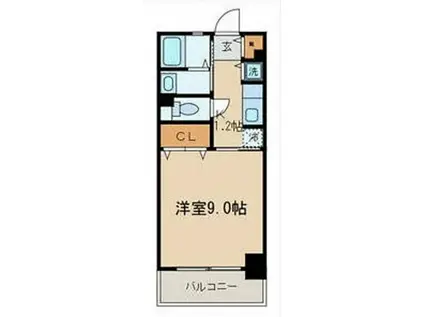 ベルヴィル芦花恒春(1K/1階)の間取り写真