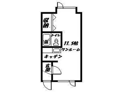 アルファ2(ワンルーム/2階)の間取り写真