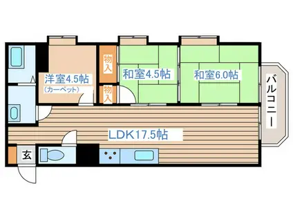 シャンボール石名坂(3LDK/7階)の間取り写真