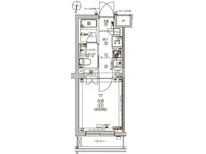 マーロ立石レジデンスR(1K/4階)の間取り写真