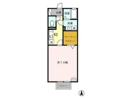 アネシスT・C(1K/1階)の間取り写真