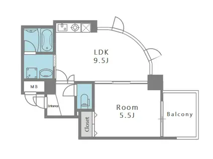 アルプス西梅田(1LDK/2階)の間取り写真