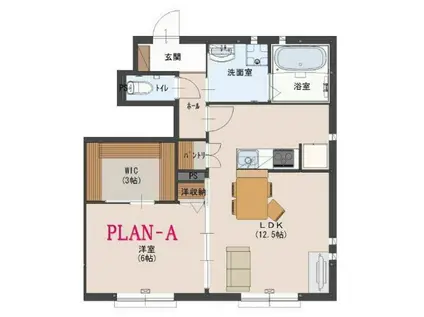 パディノーブル(1LDK/1階)の間取り写真