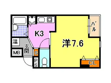 プレサンス神戸メリケンパーク前(1K/6階)の間取り写真