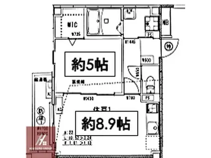 ARCA豊中蛍池(1LDK/3階)の間取り写真