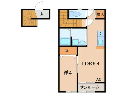 グレイス K(1LDK/2階)の間取り写真
