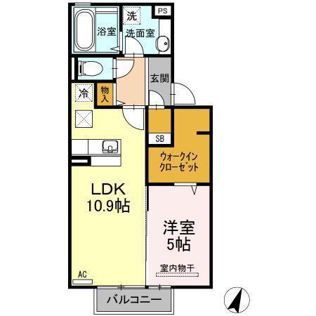 ベルフルール(1LDK/1階)の間取り写真