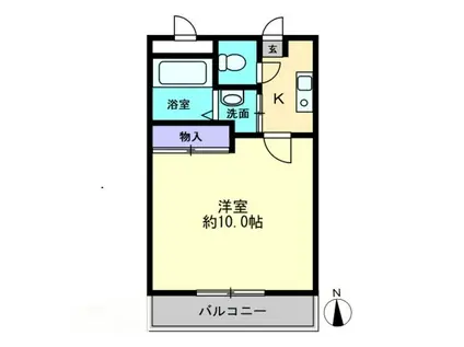 マリベール土橋(1K/3階)の間取り写真