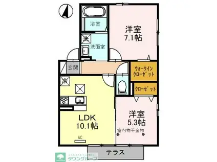 ブルーム(2LDK/2階)の間取り写真