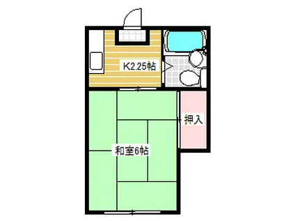 取手セントラルハイツ(1K/2階)の間取り写真